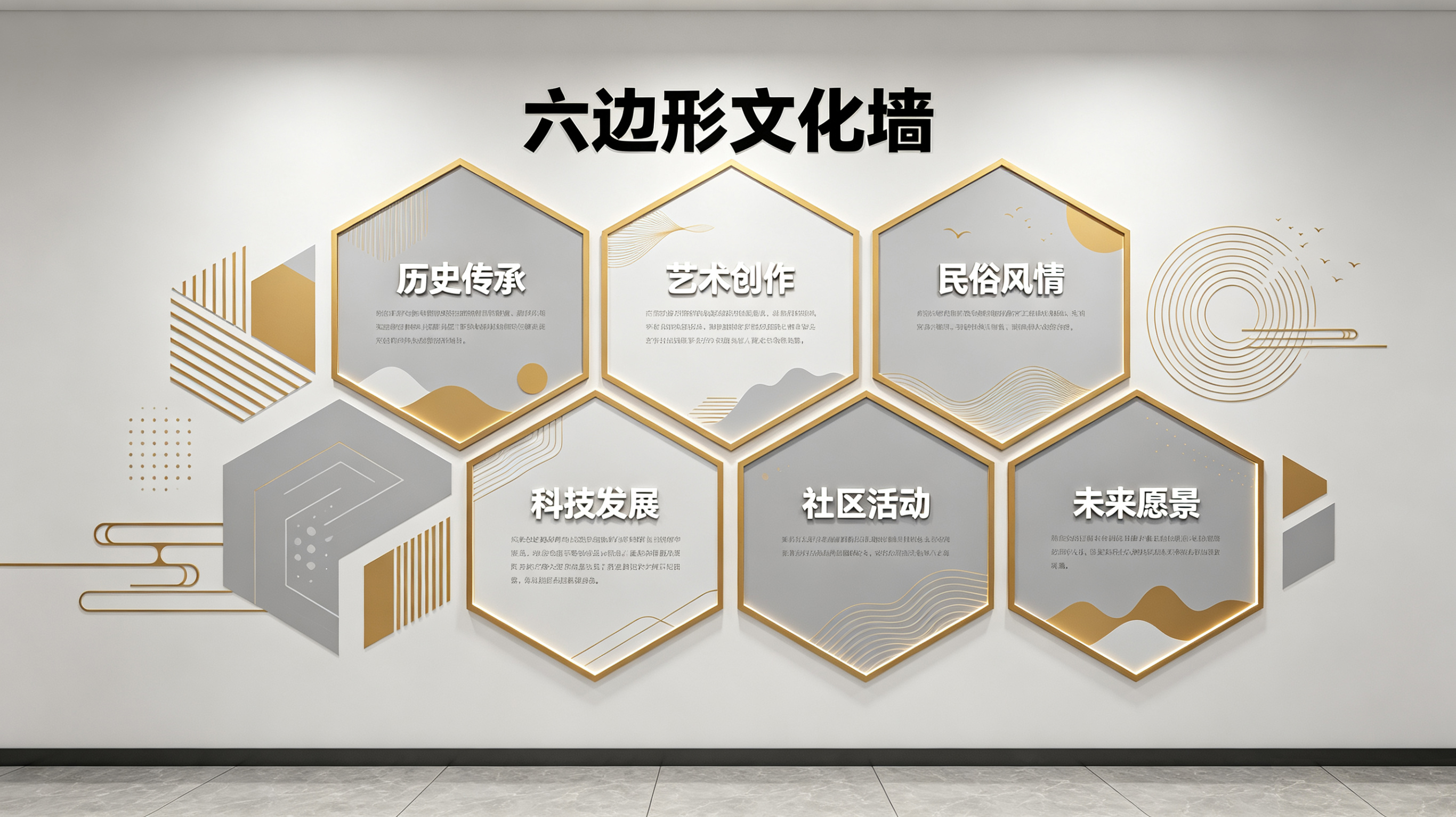 宜阳县企业文化墙 | 六边形信息美学